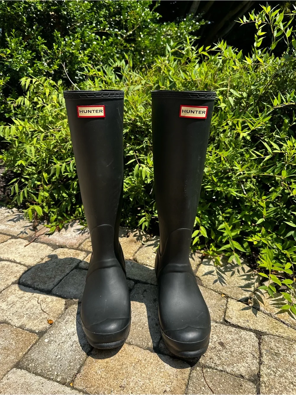 Hunter Black Tall Waterproof Rain Boots - Picture 1 of 6